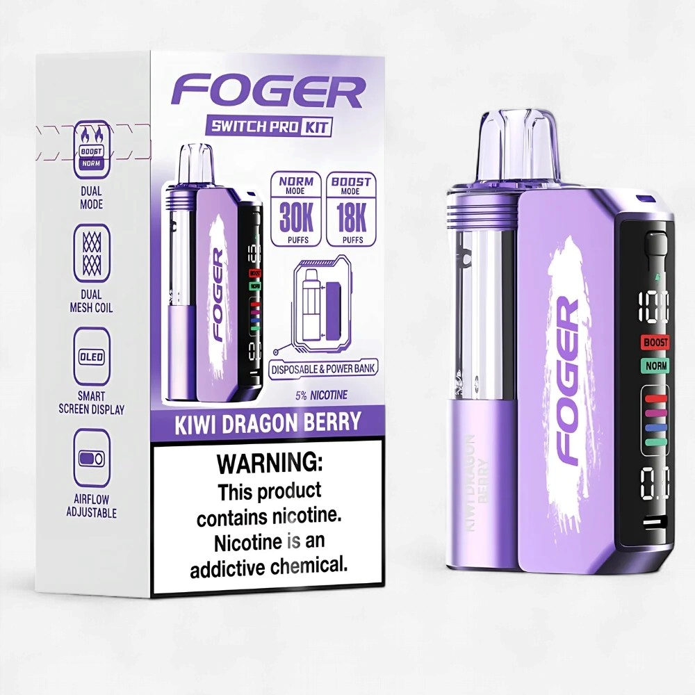 FOGER SWITCH PRO 30000 Puffs DISPOSABLE Kit 5/Pk KIWI DRAGON BERRY