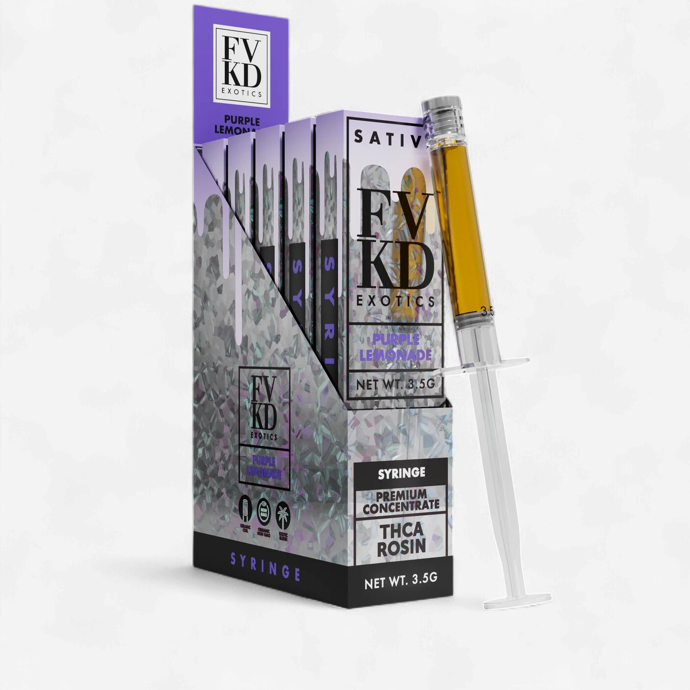 FVKD SYRINGE 3.3ML 5PK - PURPLE LEMONADE SATIVA