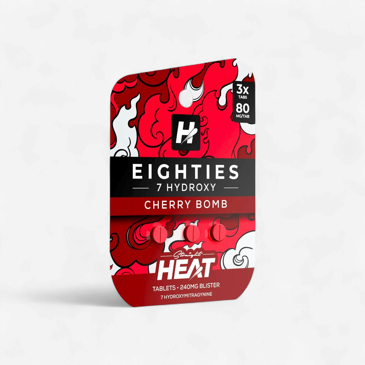 STRAIGHT HEAT EIGHTIES 7OH 80MG TABS 3/PK CHERRY BOMB