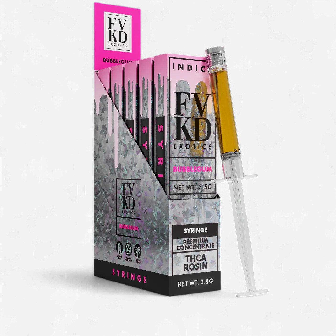 FVKD SYRINGE 3.3ML 5PK - BUBBLE GUM INDICA