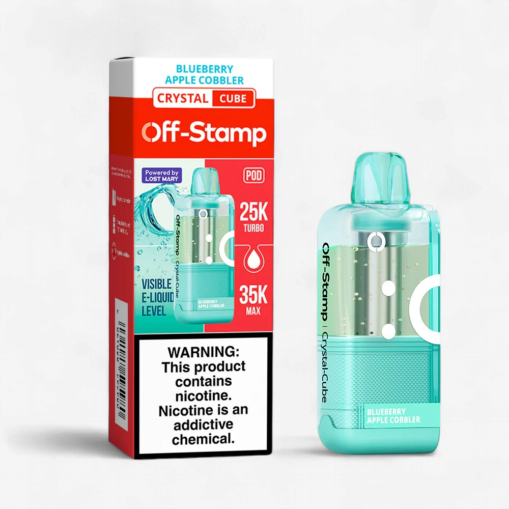 OFF STAMP X-CUBE CRYSTAL KIT POWERED BY LOST MARY 35K PUFF DISPOSABLE 5CT/BOX | BLUEBERRY APPLE COBBLER
