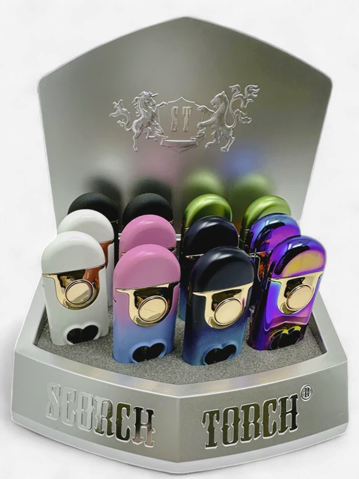 SCORCH TORCH OVAL DUAL FUCTION TORCH & REG. FLAME LIGHTER12/DISPLAY (61739)
