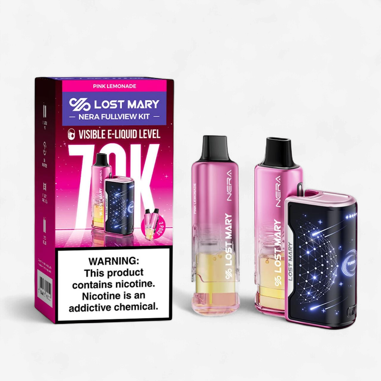 LOST MARY NERA FULLVIEW KIT 70K PUFFS DISPOSABLE 5CT/BOX | PINK LEMONADE