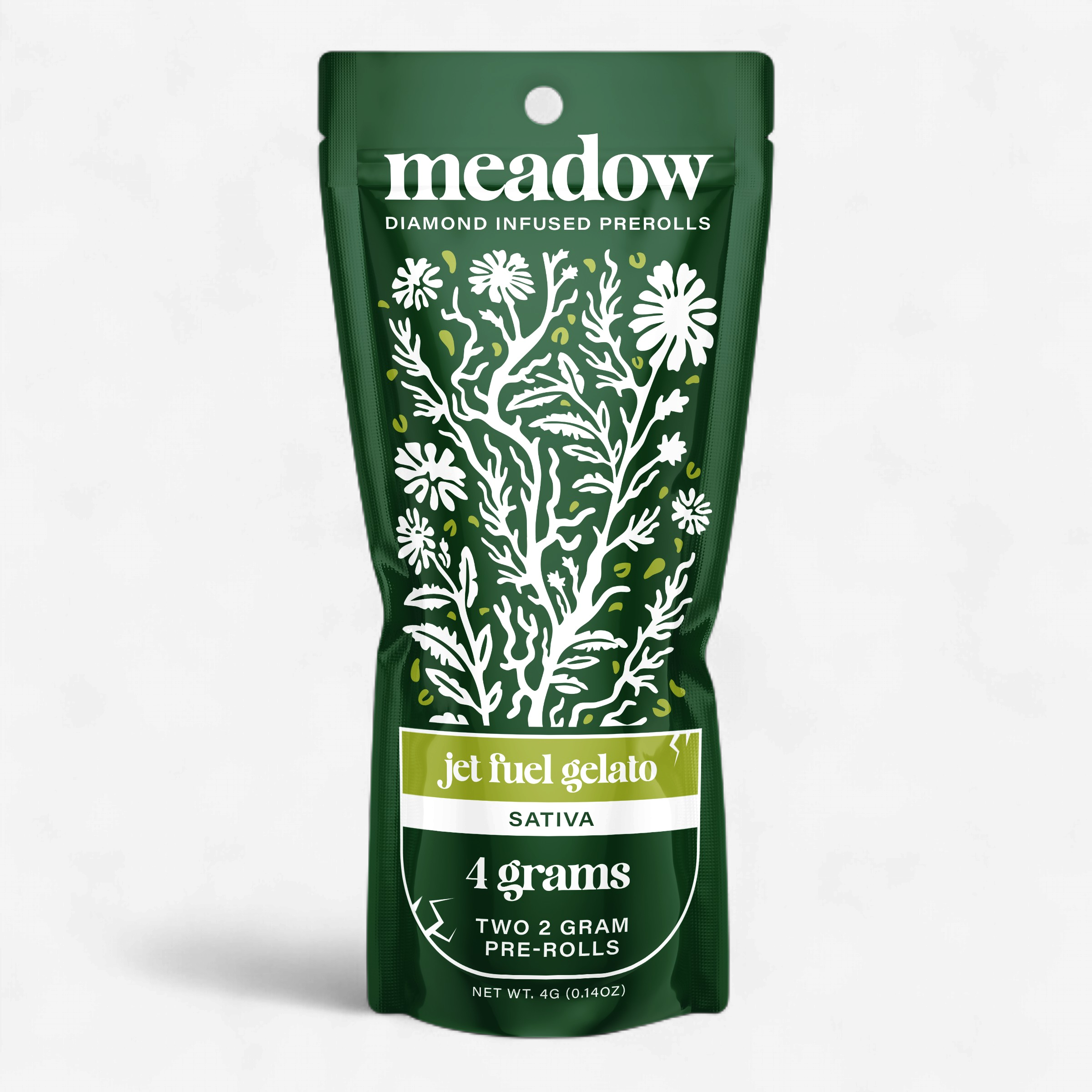 MEADOW DIAMOND INFUSED THC-H 2G PRE ROLLS 2CT/PK 12PK/BOX | JET FUEL GELATO(S)