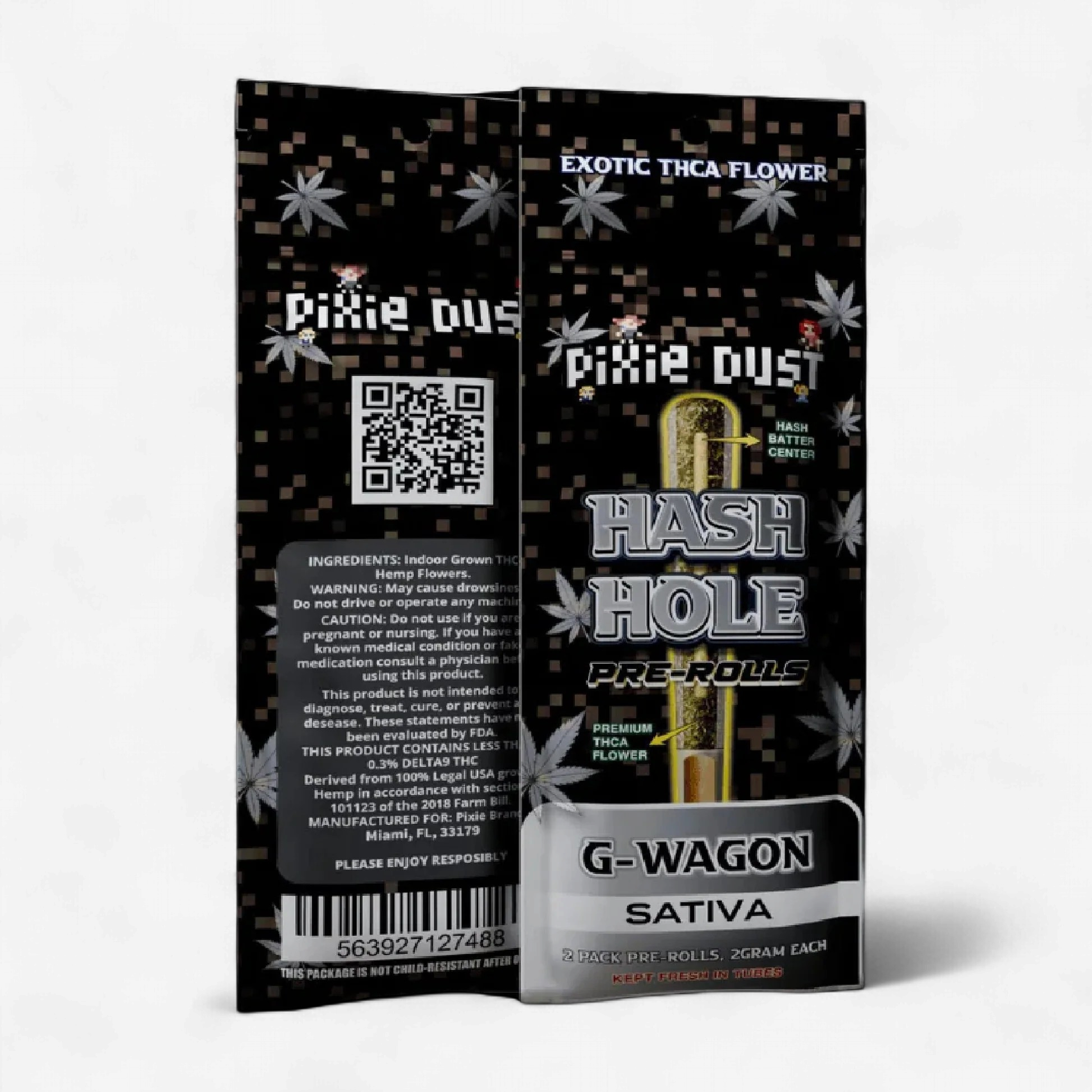 PIXIE DUST HASH HOLE THC-A 2g PreRoll 2/Pk G-WAGON SATIVA