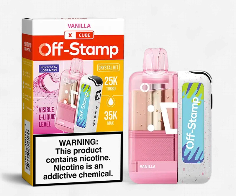 OFF STAMP X-CUBE CRYSTAL KIT POWERED BY LOST  MARY 35K PUFF DISPOSABLE 5CT/BOX | VANILLA