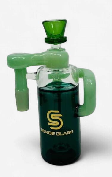 SENSE GLASS ASH CATCHER 14mmMALE 90° M.GREEN/LKK.GREEN