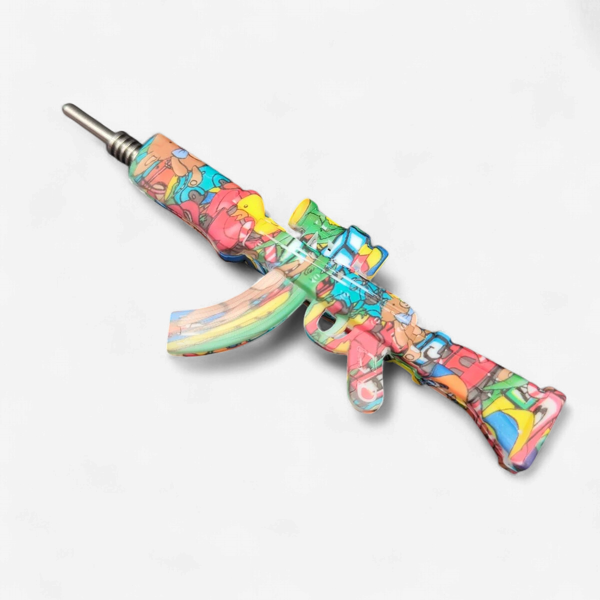 NECTAR COLLECTOR SILICONE PRINT AK-47 GUN W/10mm TITANIUM Nail ASST DESIGNS