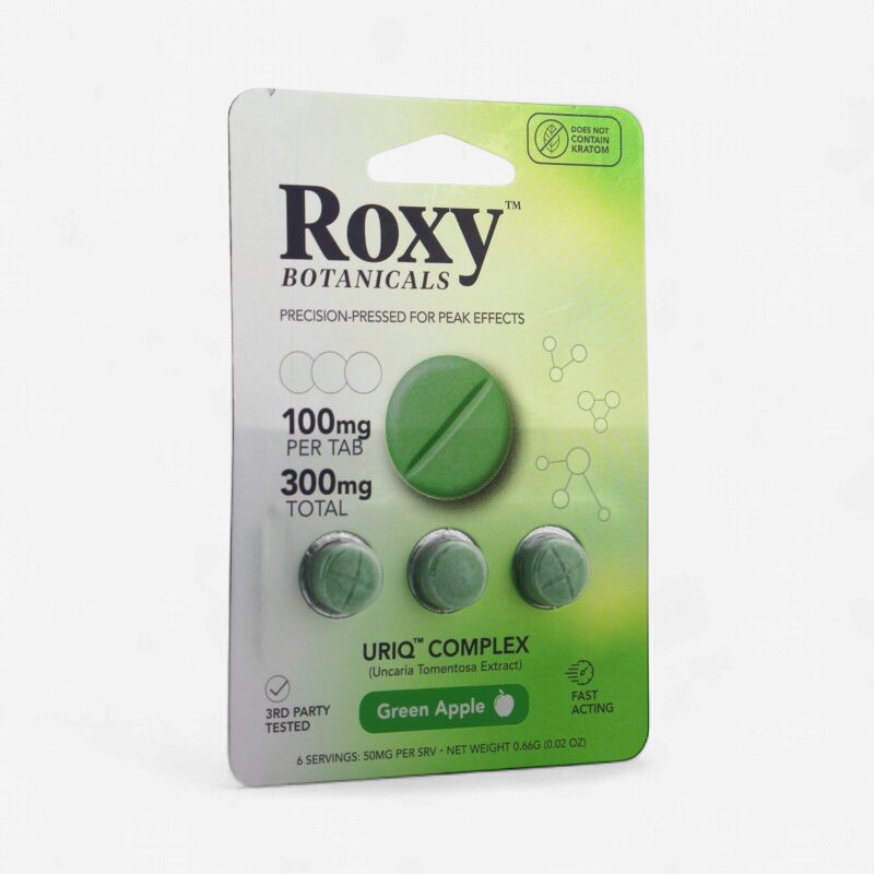 ROXY Botanicals URIQ Complex 100mg Tabs 3/Pk GREEN APPLE