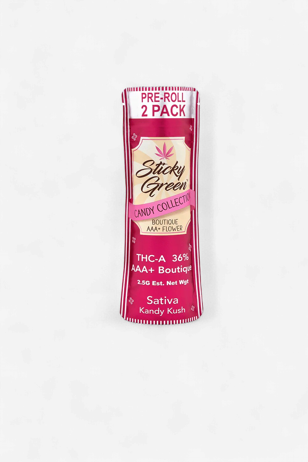 STICKY GREEN 2.5G CANDY PRE ROLLS 2PK 10CT KANDY KUSH SATIVA