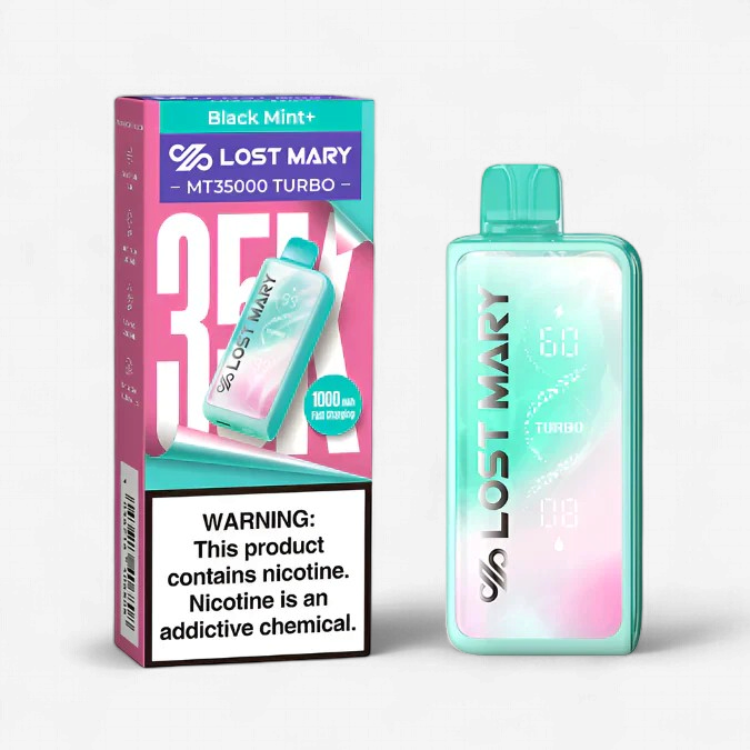 LOST MARY MT35000 DISPOSABLE VAPE 5 COUNT |BLACK MINT PLUS