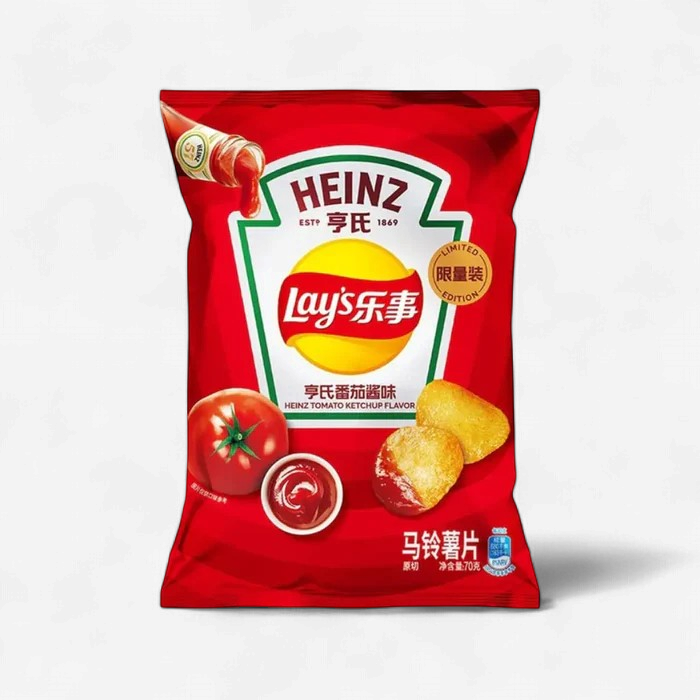 EXOTIC CHIPS LAYS 70G HEINZ TOMATO