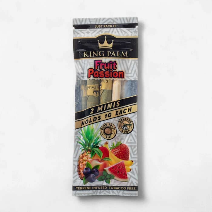 KING PALM LEAF TUBES MINI ROLLS 1G 2/PK 20PK/BOX FRUIT PASSION