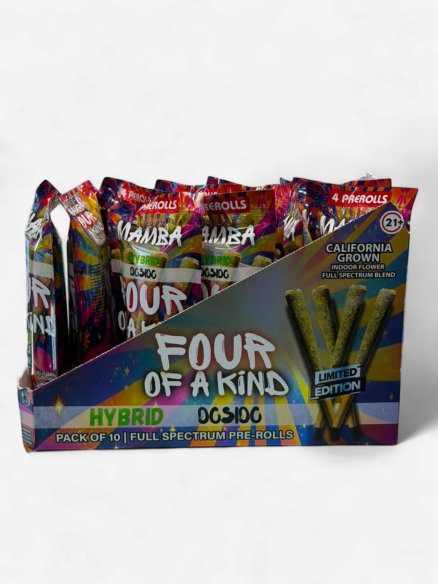 MAMBA FOUR OF A KIND 2G PREROLLS 4PK 10CT DOSIDO - HYBRID