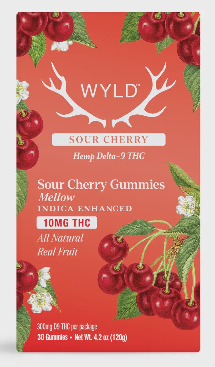 WYLD D9 300mg Gummies 30/Jar SOUR CHERRY INDICA