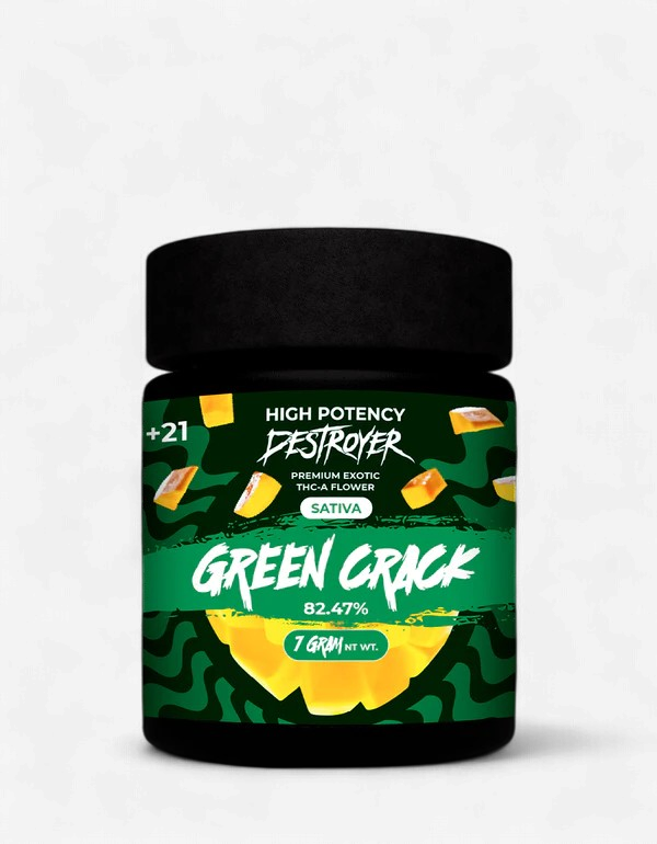 DESTROYER EXOTIC FLOWER 7G JAR  GREEN CRACK - SATIVA
