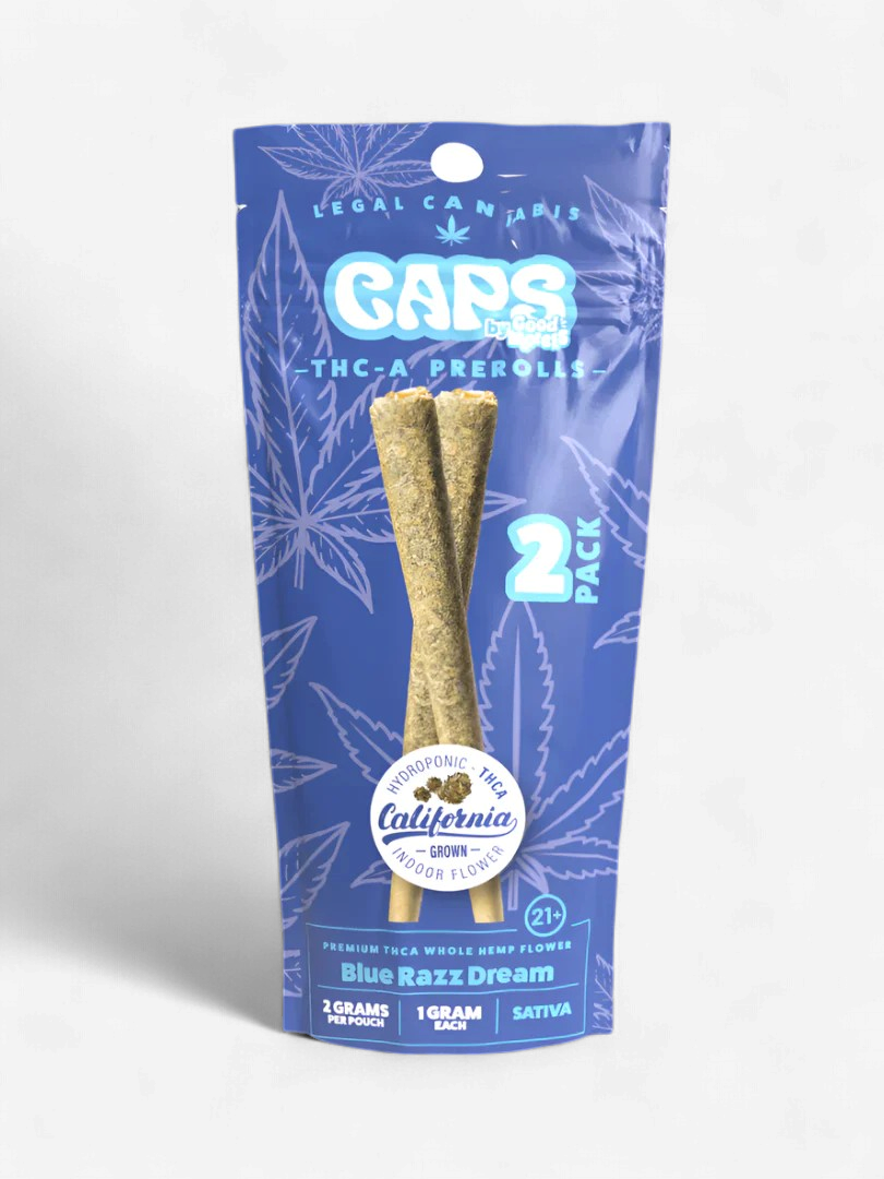 CAPS THCA PRE ROLLS 2PK 10CT  BLUE RAZZ DREAM - SATIVA