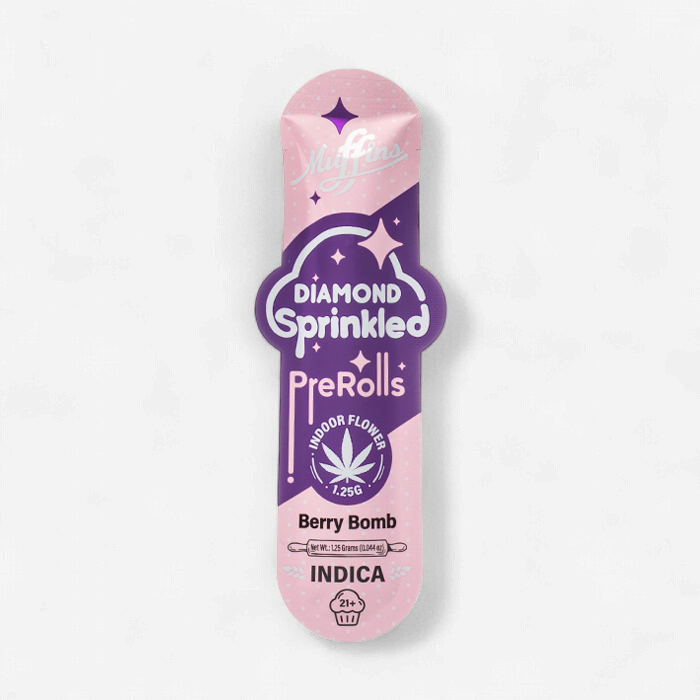 MUFFINS DIAMOND SPRINKLED THC-P 1.25G PRE ROLLS 50CT/BOX | BERRY BOMB (I)