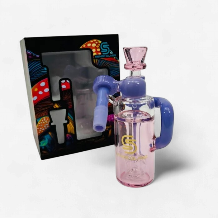 SENSE GLASS ASH CATCHER 14mmMALE 90° PURPLE/PINK