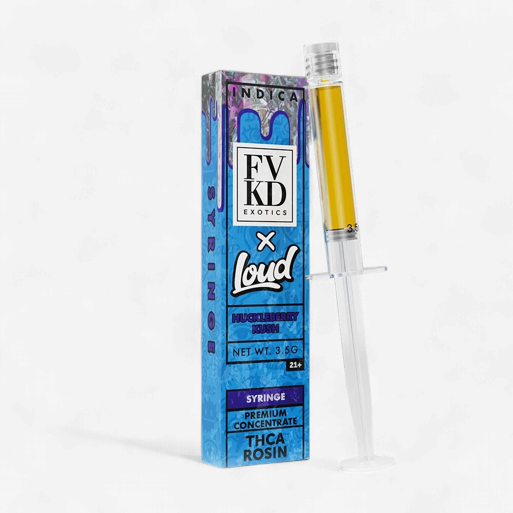FVKD X LOUD Rosin THC-A 3.5g SYRINGE HUCKLEBERRY KUSH INDICA