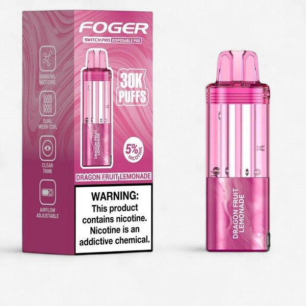 FOGER SWITCH PRO 30K PUFFS 5PK DISPOSABLE POD  | DRAGON FRUIT LEMONADE