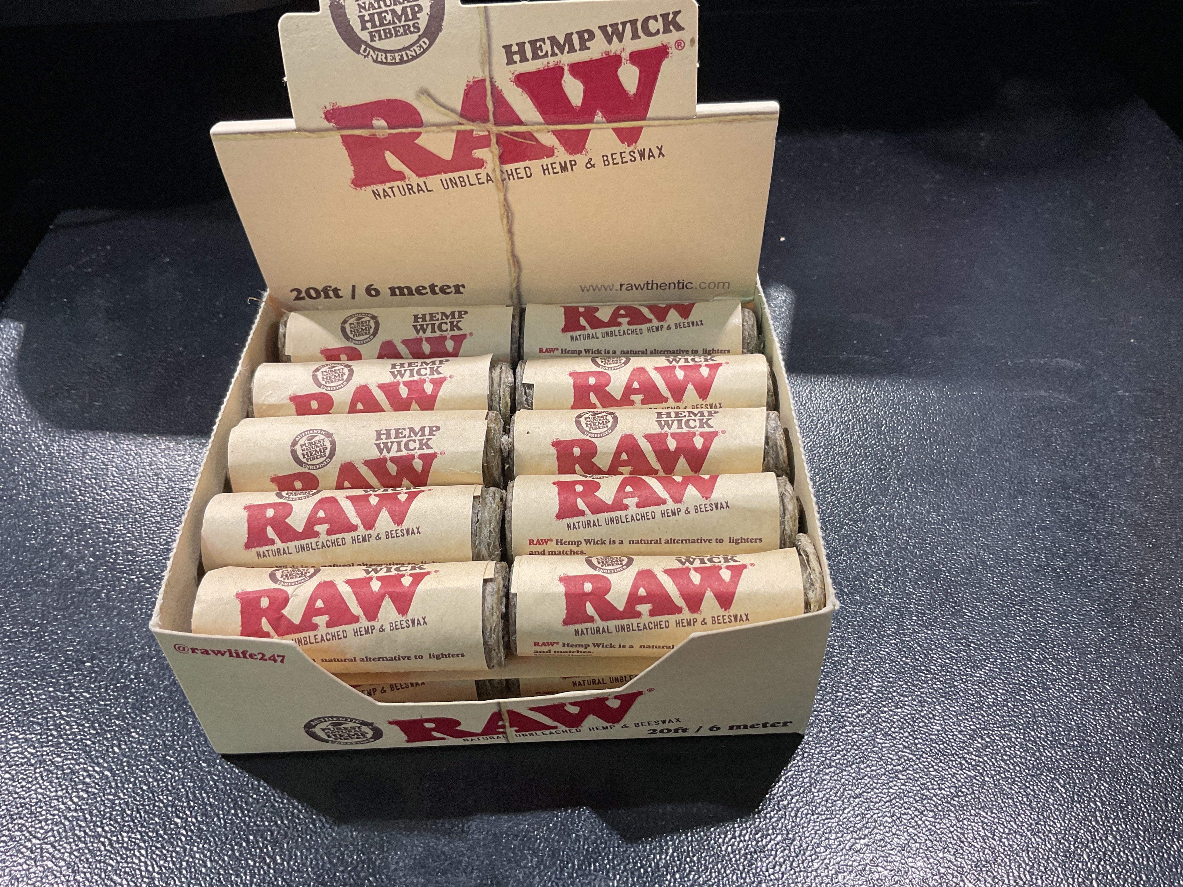 RAW HEMP WICK 20FT 6M