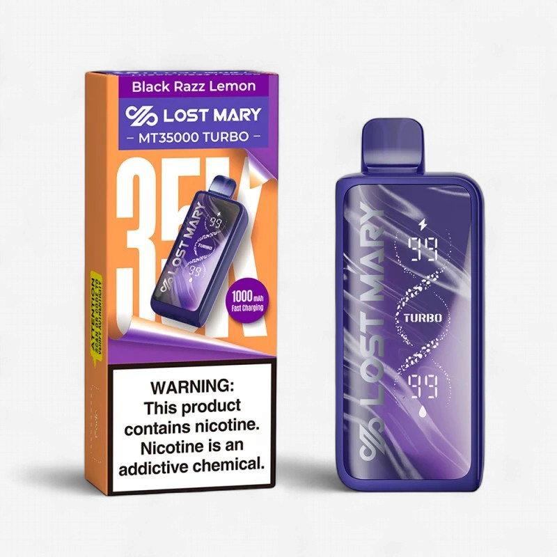 LOST MARY MT35000 DISPOSABLE VAPE 5 COUNT | BLACK RAZZ LEMON