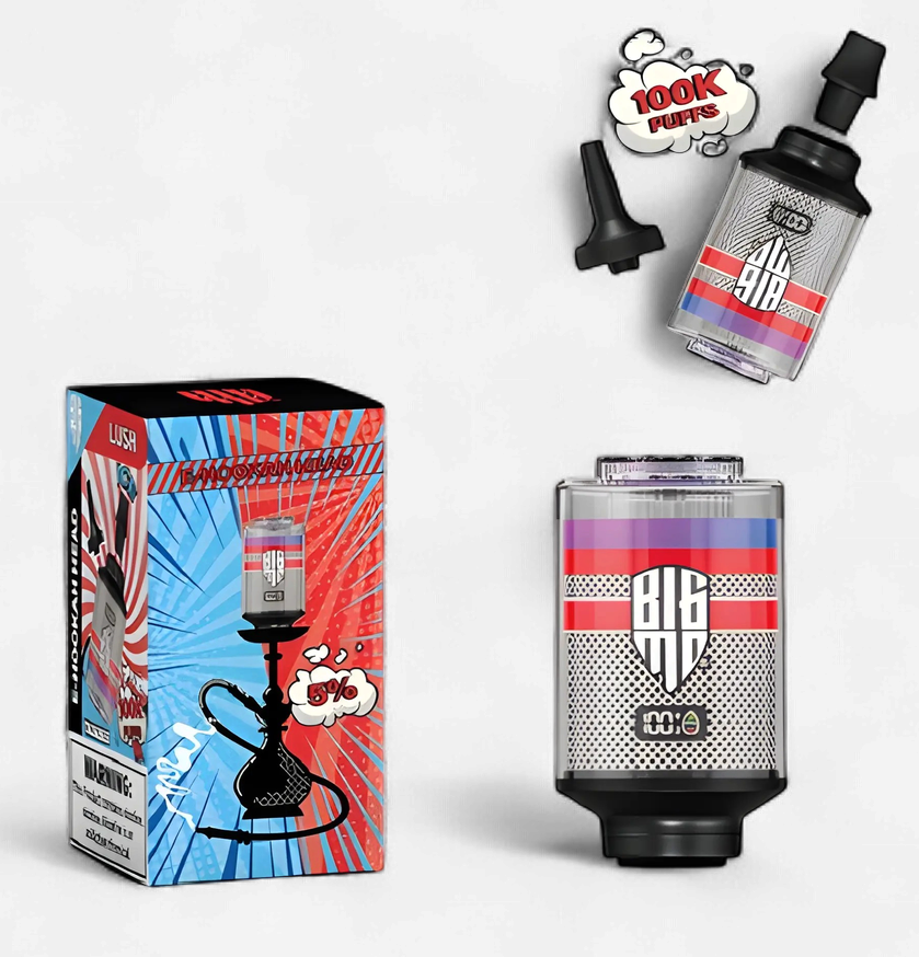 BIGMO 100K PUFF E HOOKAH HEAD SINGLE | LUSH ICE