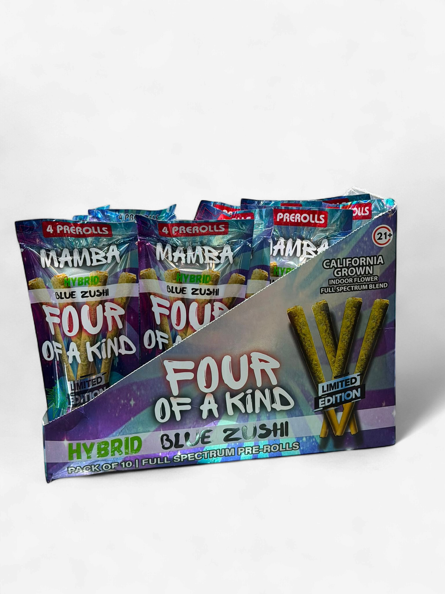 MAMBA FOUR OF A KIND 2G PREROLLS 4PK 10CT BLUE ZUSHI - HYBRID