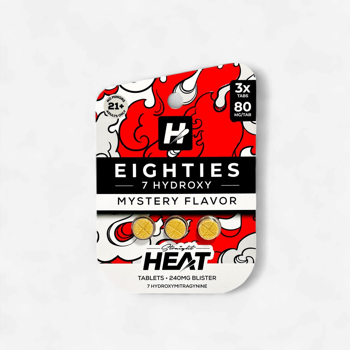 STRAIGHT HEAT EIGHTIES 7OH 80MG TABS 3/PK MYSTERY FLAVOR