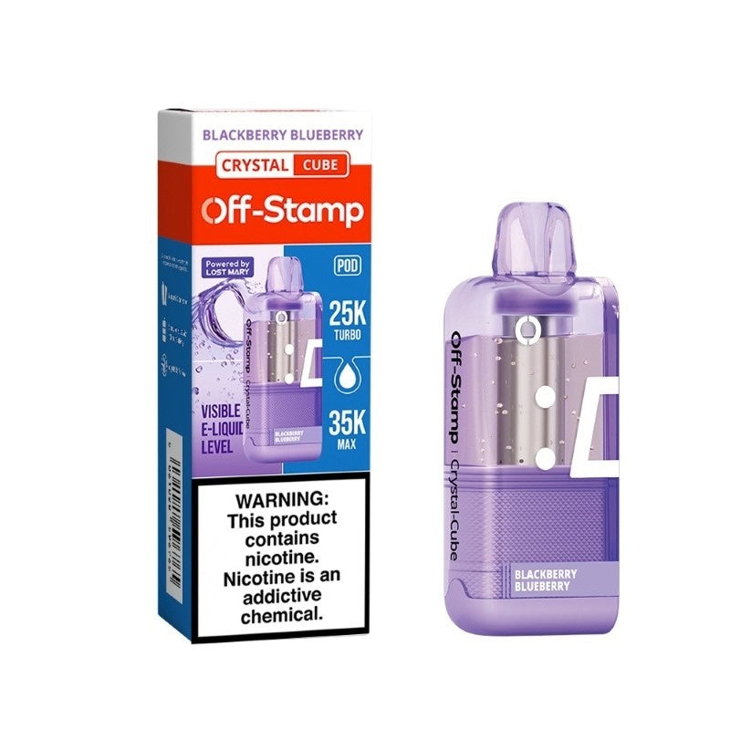 OFF STAMP CRYSTAL CUBE REFILLS POWERED BY LOST  MARY 35K PUFF DISPOSABLE 5CT/BOX | BLACKBERRY BLUEBERRY