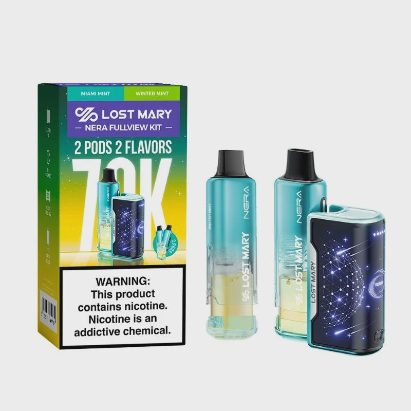LOST MARY NERA FULLVIEW KIT 70K PUFFS DISPOSABLE 5CT/BOX | MIAMI MINT & WINTER MINT
