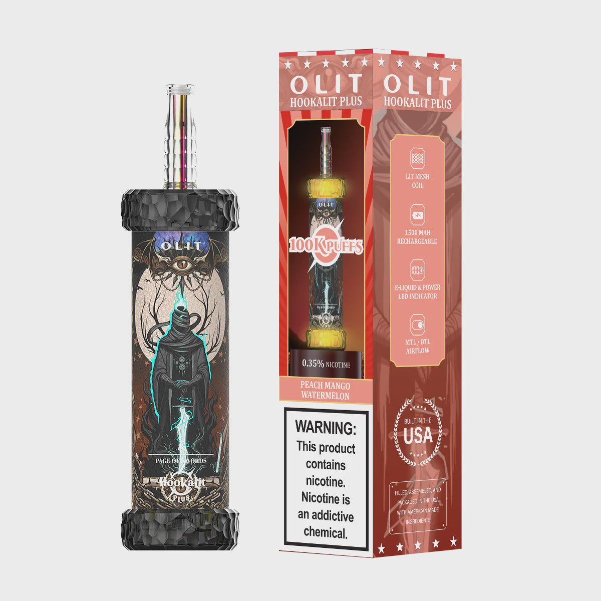 OLIT HOOKALIT PLUS 100K PEACH MANGO WATERMELON