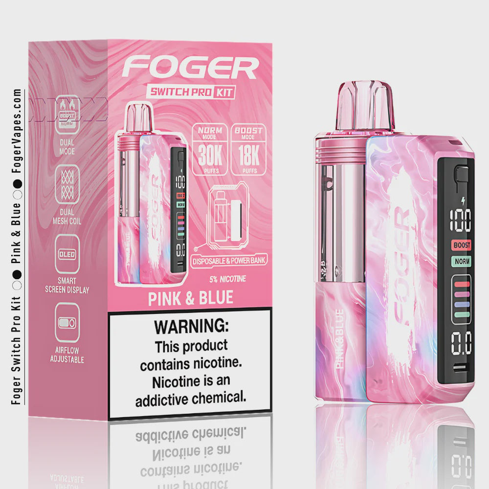 FOGER SWITCH PRO 30000 Puffs DISPOSABLE Kit TxC PINK & BLUE