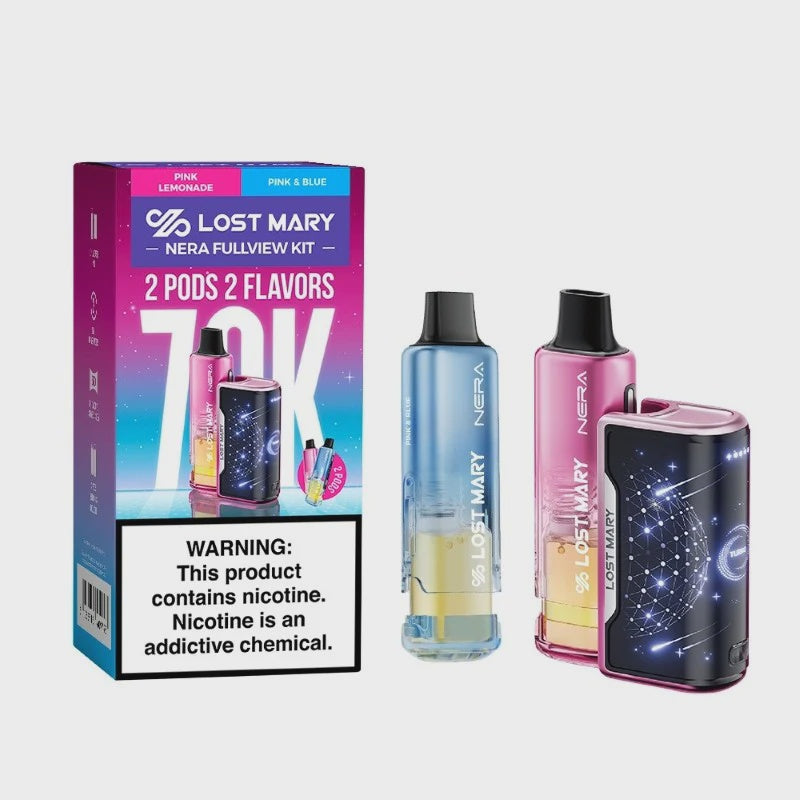 LOST MARY NERA FULLVIEW KIT 70K PUFFS DISPOSABLE 5CT/BOX | PINK LEMONADE & PINK AND BLUE