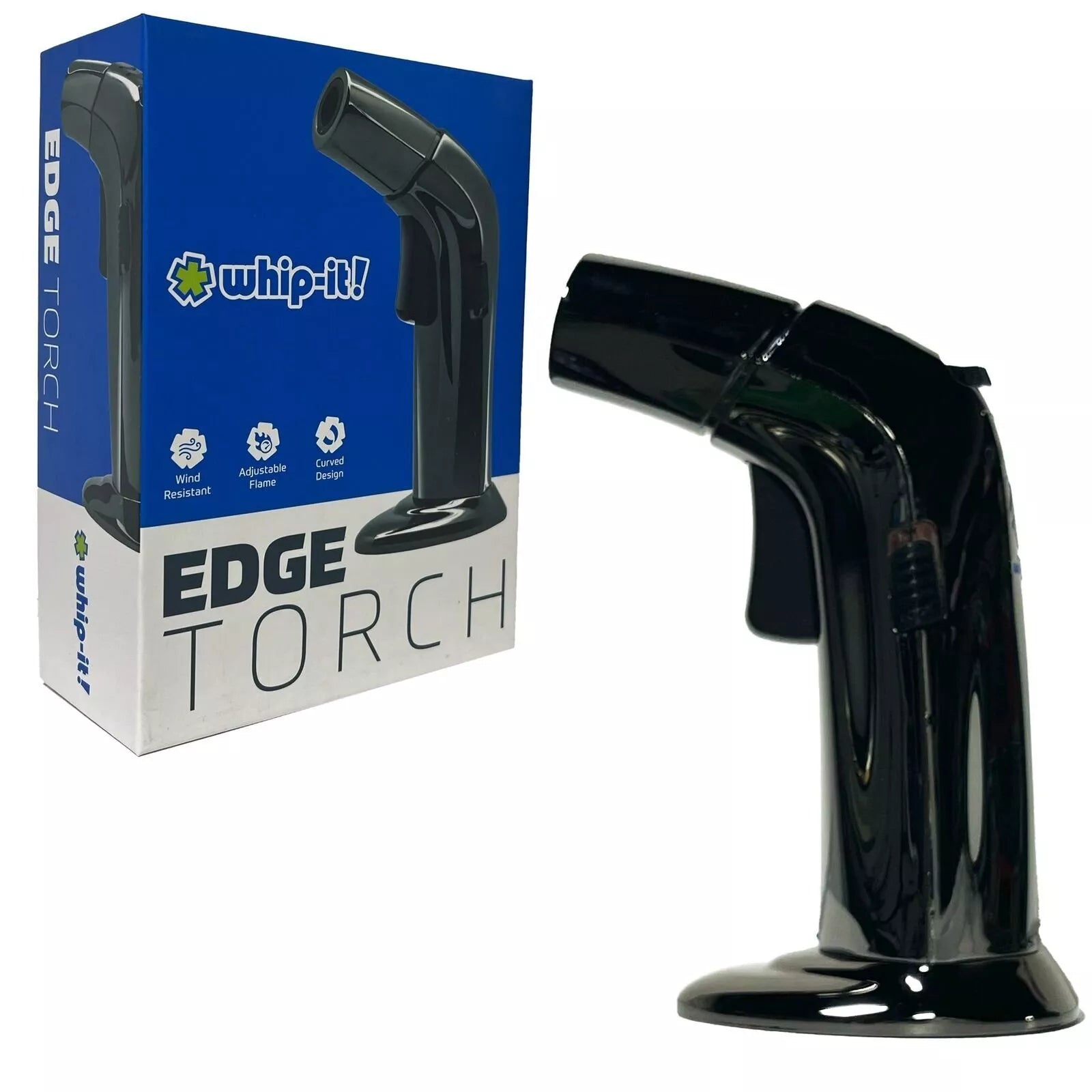 WHIP IT! EDGE TORCH - BLACK CHROME - triplebuzzsmokeshop