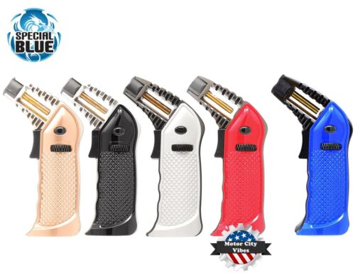 SPECIAL BLUE FULL METAL TORCH - WHITE - triplebuzzsmokeshop