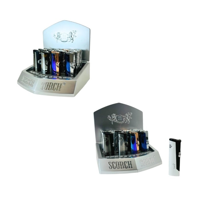 Scorch Torch 2T Flint Ignitor Torch With Cigar Punch - Assorted - 12 Counts Per Display